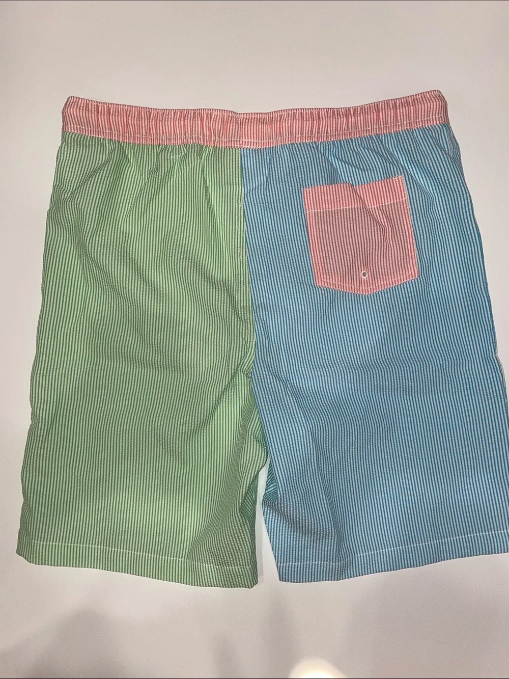 NWOT Lands’ End Boys Seersucker Volley Swimtrunks - Sz XXL (18-20)